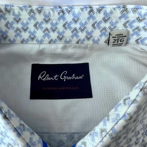 Robert Graham Modern Americana Men's 2XL Blue/Black Button Up Tailored Shirt - Picture 3 of 14